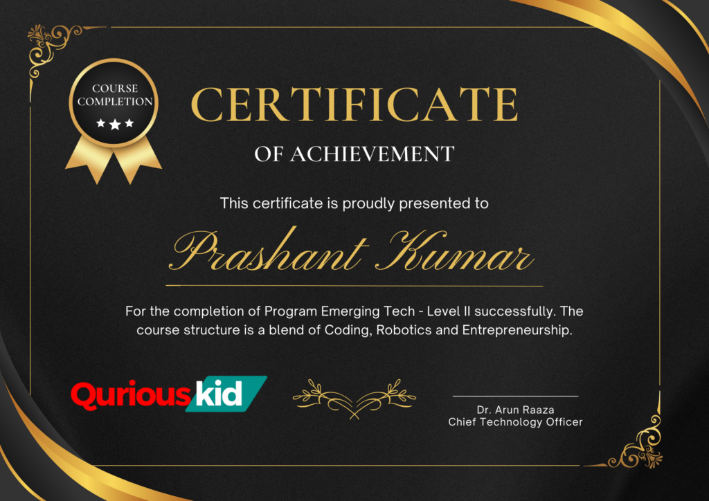 QuriousKid certificate